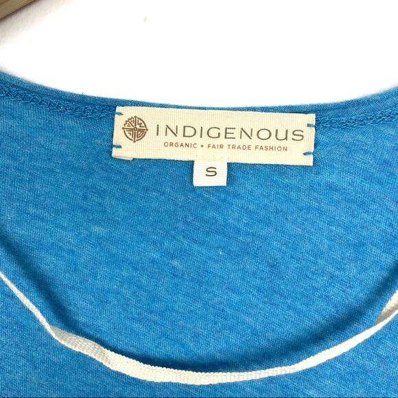 Indigenous | Light Blue Cardigan Wrap 100% Organic Cotton Sweater Top - Picture 4 of 7